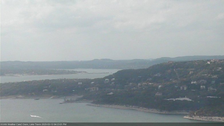 Lake Travis webcam, March 13, 2020 4:25 PM CT