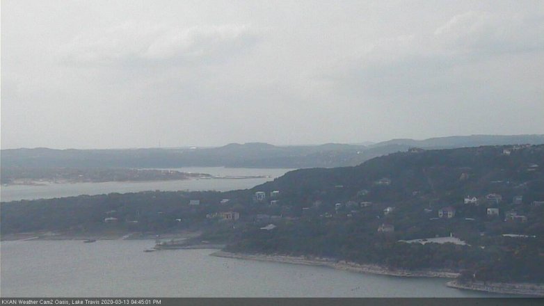 Lake Travis webcam, March 13, 2020 4:45 PM CT