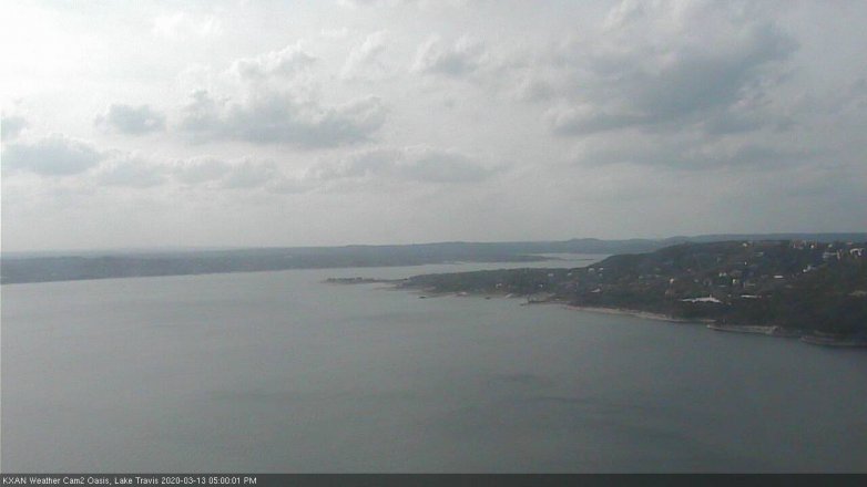 Lake Travis webcam, March 13, 2020 5:00 PM CT