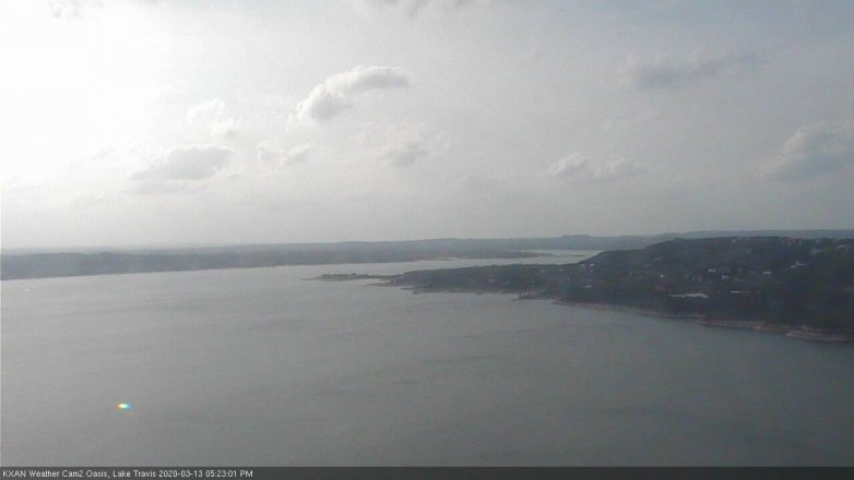 Lake Travis webcam, March 13, 2020 5:25 PM CT