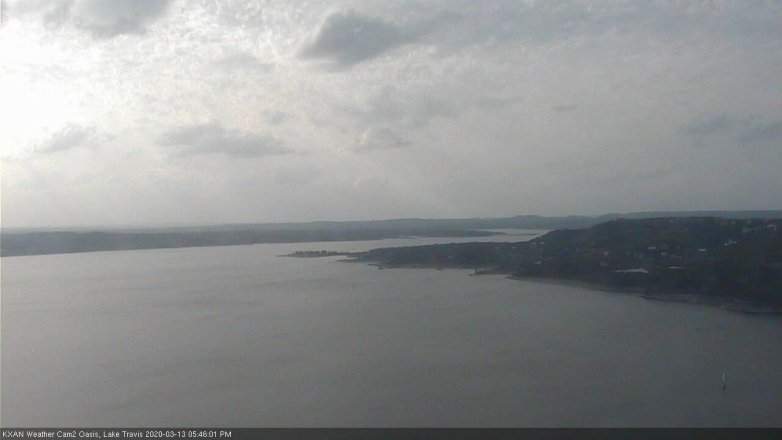 Lake Travis webcam, March 13, 2020 5:45 PM CT