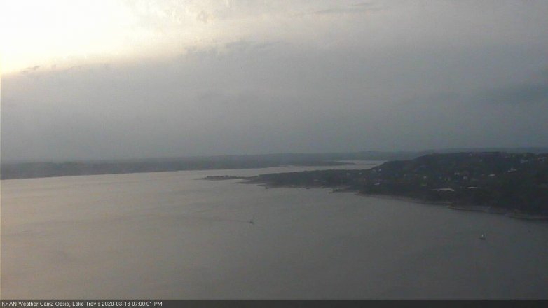 Lake Travis webcam, March 13, 2020 7:00 PM CT