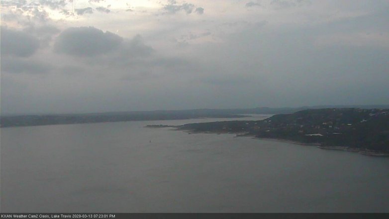 Lake Travis webcam, March 13, 2020 7:25 PM CT