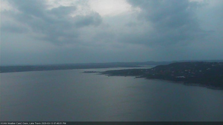 Lake Travis webcam, March 13, 2020 7:45 PM CT