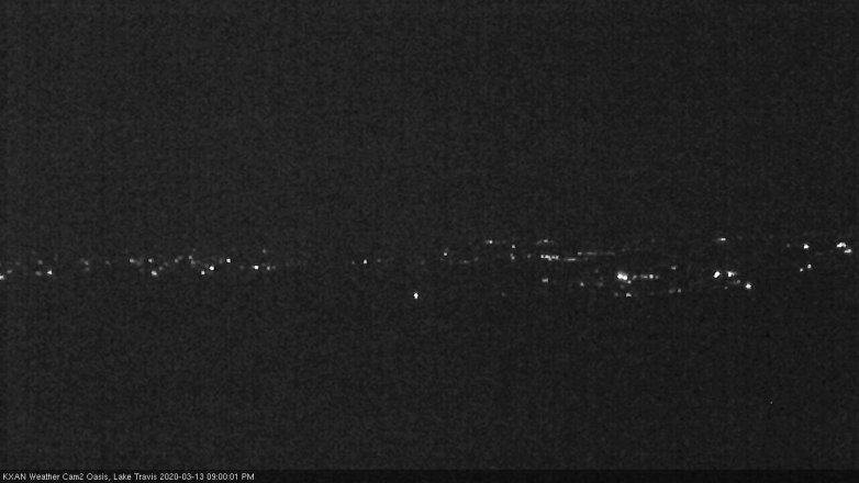 Lake Travis webcam, March 13, 2020 9:00 PM CT