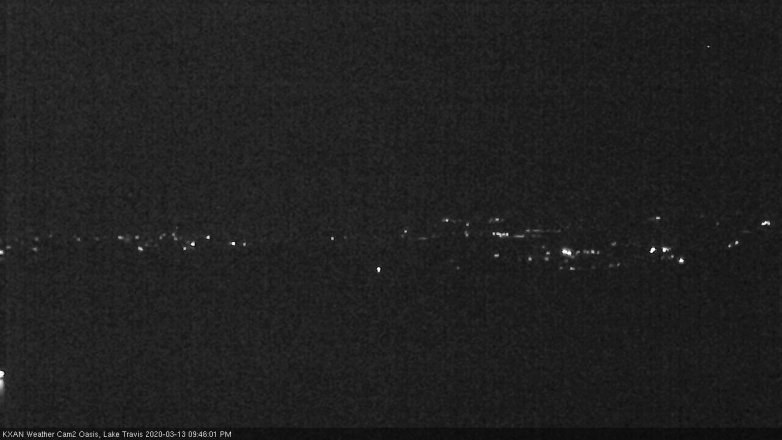 Lake Travis webcam, March 13, 2020 9:45 PM CT