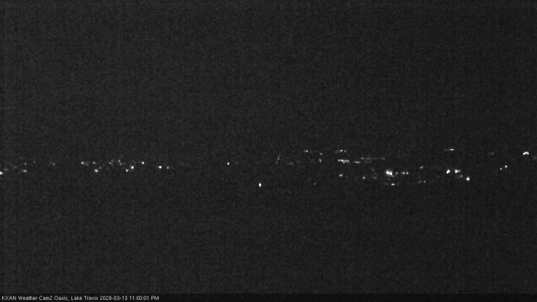 Lake Travis webcam, March 13, 2020 11:00 PM CT