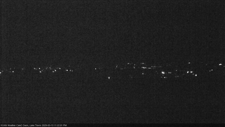 Lake Travis webcam, March 13, 2020 11:25 PM CT