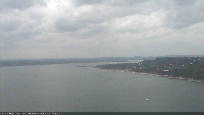 Lake Travis webcam, March 14, 2020 3:25 PM CT