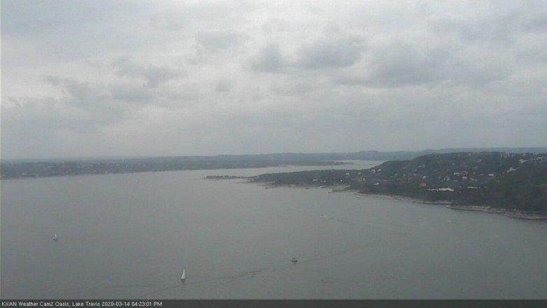 Lake Travis webcam, March 14, 2020 4:25 PM CT