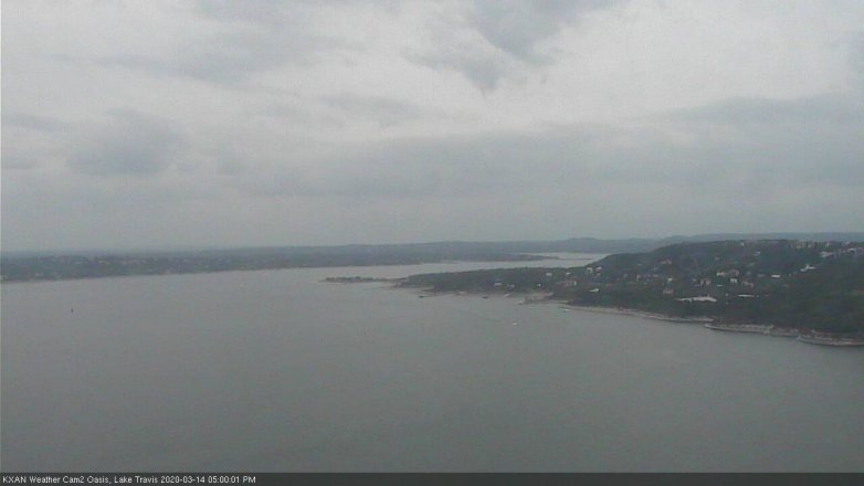 Lake Travis webcam, March 14, 2020 5:00 PM CT