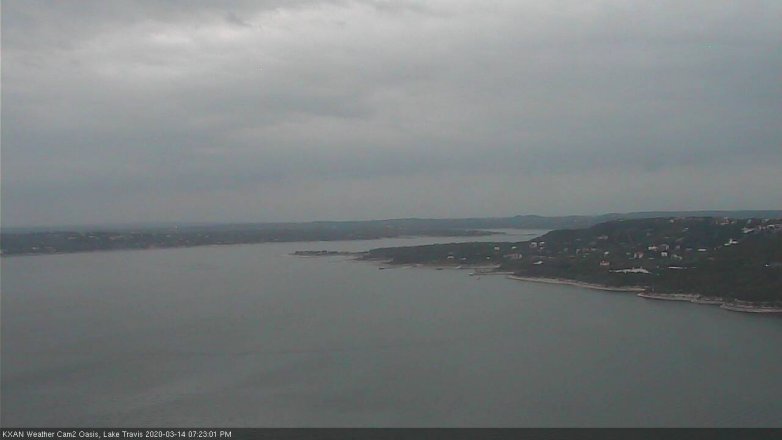 Lake Travis webcam, March 14, 2020 7:25 PM CT