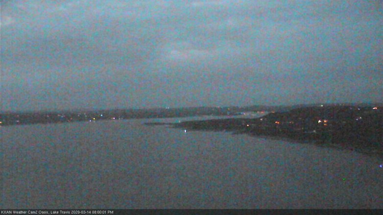Lake Travis webcam, March 14, 2020 8:00 PM CT