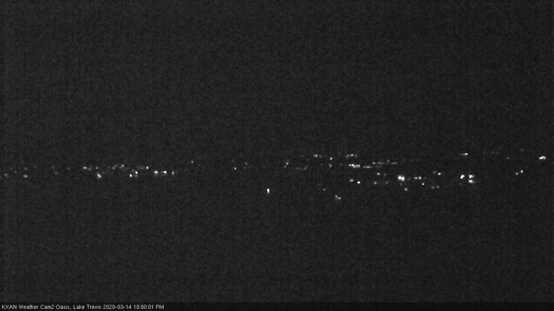Lake Travis webcam, March 14, 2020 10:00 PM CT