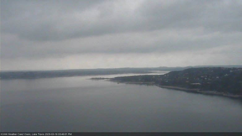 Lake Travis webcam, March 16, 2020 3:45 PM CT