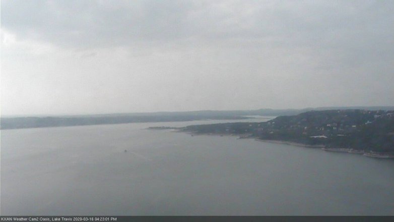 Lake Travis webcam, March 16, 2020 4:25 PM CT