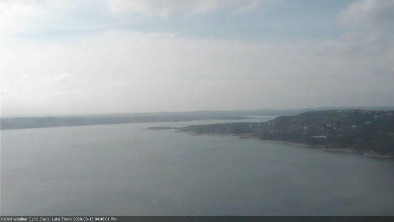 Lake Travis webcam, March 16, 2020 4:45 PM CT
