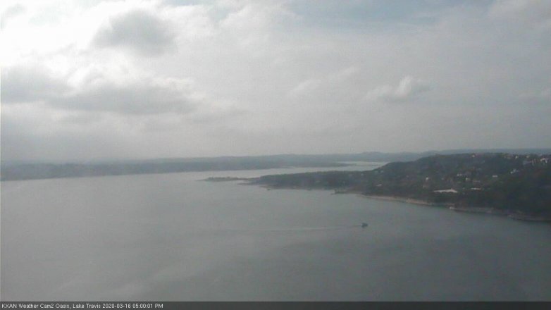 Lake Travis webcam, March 16, 2020 5:00 PM CT