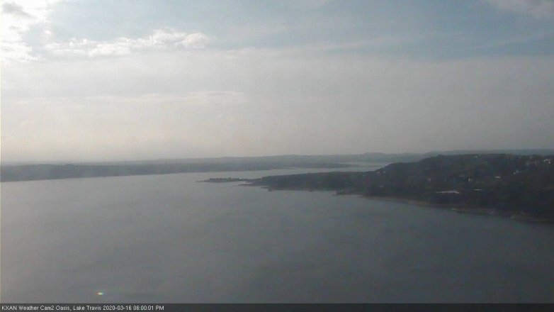 Lake Travis webcam, March 16, 2020 6:00 PM CT