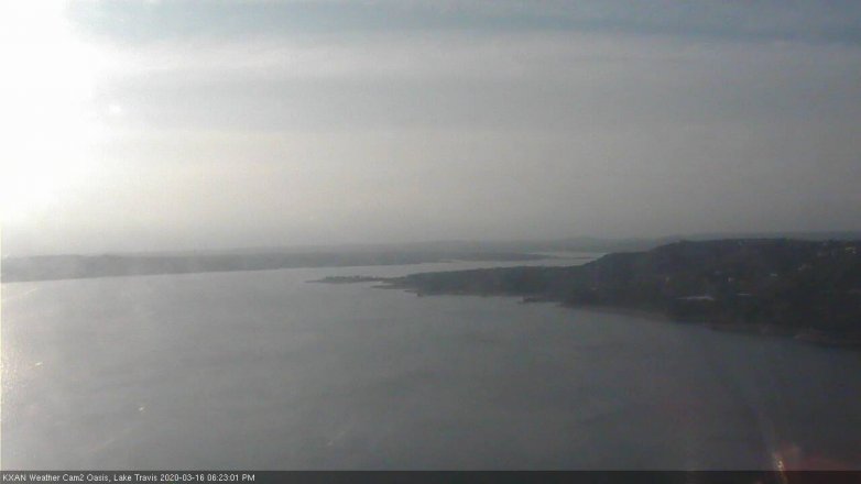 Lake Travis webcam, March 16, 2020 6:25 PM CT