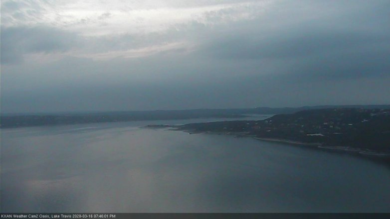 Lake Travis webcam, March 16, 2020 7:45 PM CT