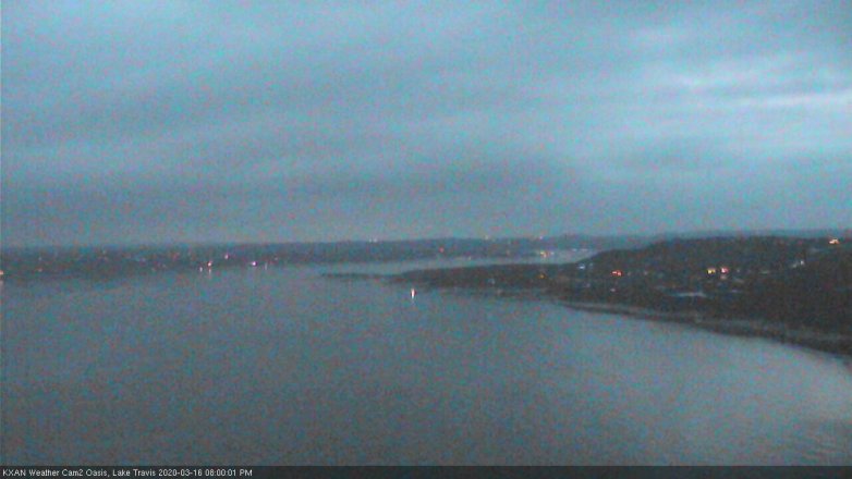 Lake Travis webcam, March 16, 2020 8:00 PM CT