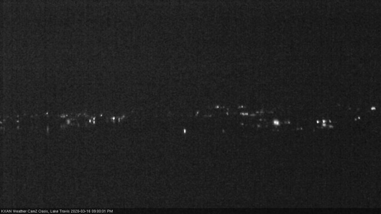 Lake Travis webcam, March 16, 2020 9:00 PM CT