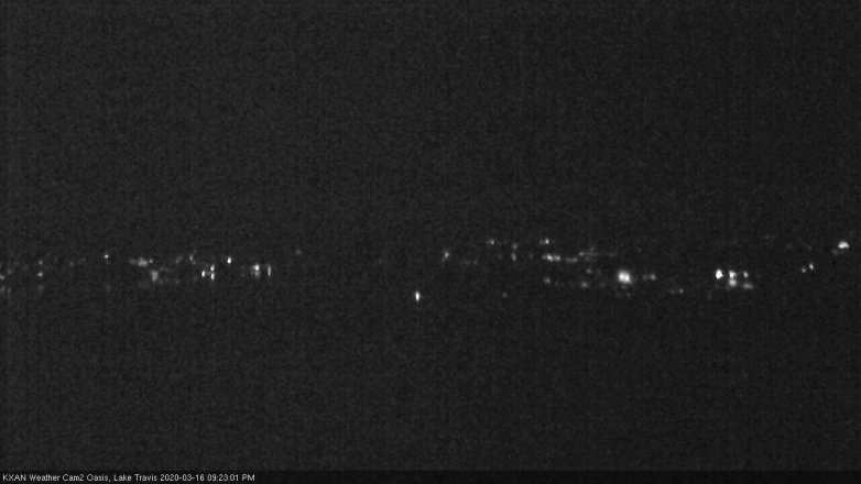 Lake Travis webcam, March 16, 2020 9:25 PM CT