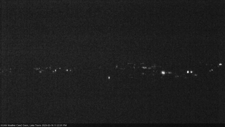 Lake Travis webcam, March 16, 2020 11:25 PM CT