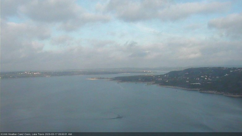 Lake Travis webcam, March 17, 2020 9:00 AM CT