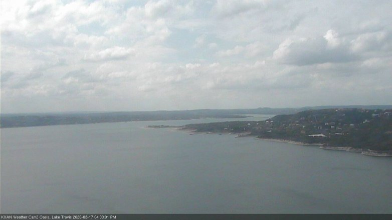 Lake Travis webcam, March 17, 2020 4:00 PM CT