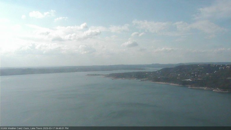 Lake Travis webcam, March 17, 2020 4:45 PM CT