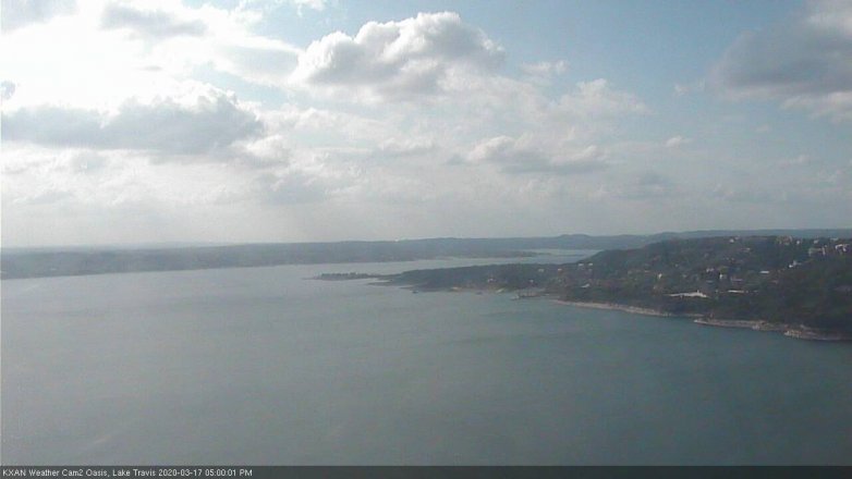 Lake Travis webcam, March 17, 2020 5:00 PM CT