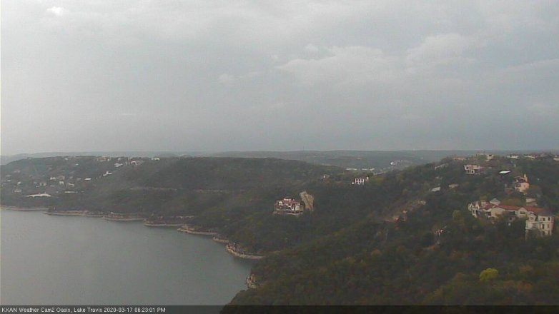 Lake Travis webcam, March 17, 2020 6:25 PM CT