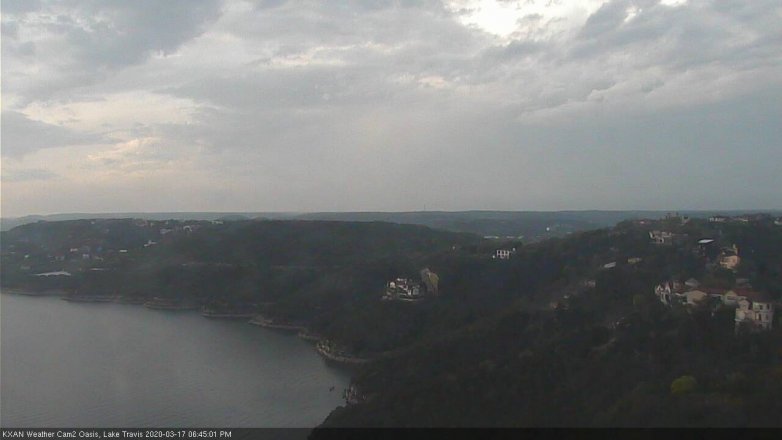 Lake Travis webcam, March 17, 2020 6:45 PM CT