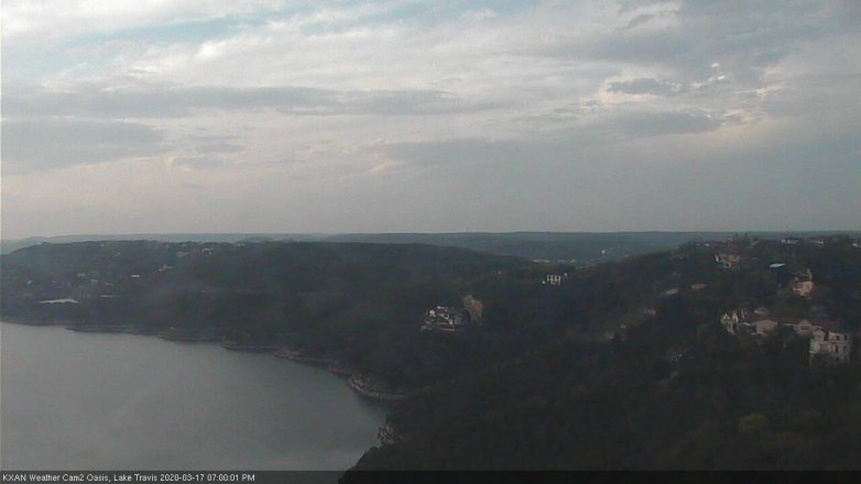 Lake Travis webcam, March 17, 2020 7:00 PM CT