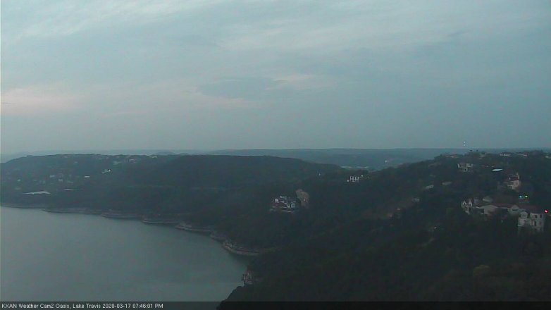 Lake Travis webcam, March 17, 2020 7:45 PM CT