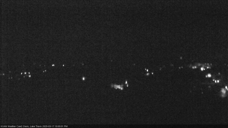 Lake Travis webcam, March 17, 2020 10:00 PM CT