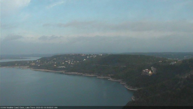 Lake Travis webcam, March 18, 2020 9:00 AM CT