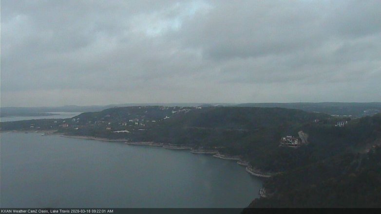 Lake Travis webcam, March 18, 2020 9:25 AM CT
