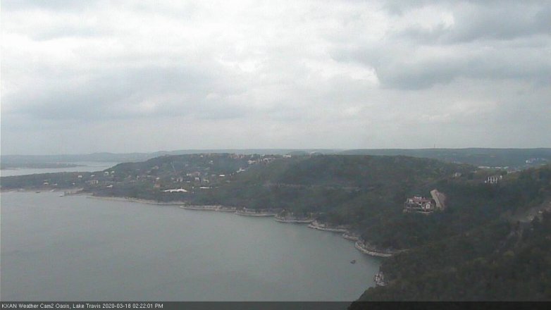 Lake Travis webcam, March 18, 2020 2:25 PM CT