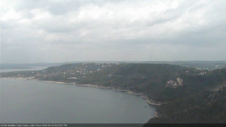 Lake Travis webcam, March 18, 2020 3:25 PM CT