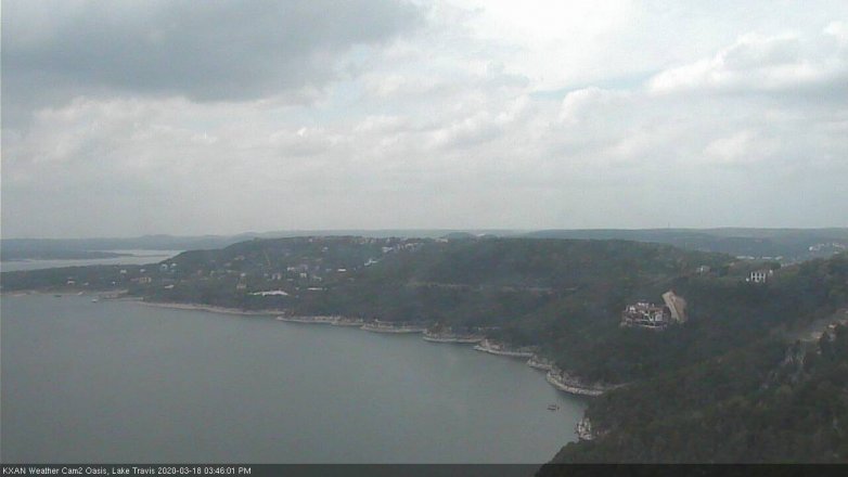 Lake Travis webcam, March 18, 2020 3:45 PM CT