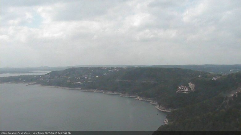 Lake Travis webcam, March 18, 2020 4:25 PM CT