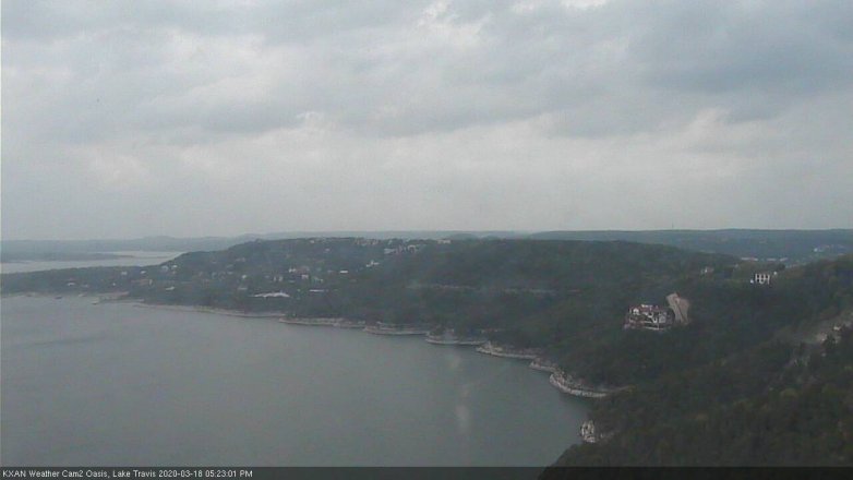 Lake Travis webcam, March 18, 2020 5:25 PM CT