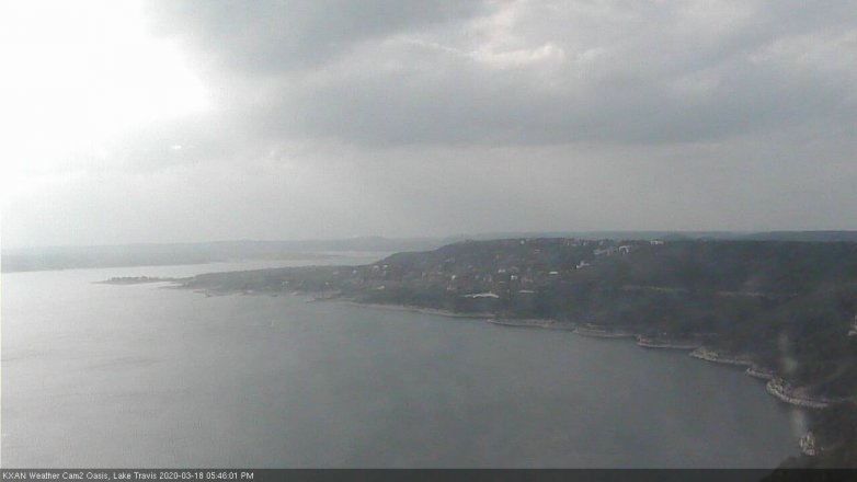 Lake Travis webcam, March 18, 2020 5:45 PM CT