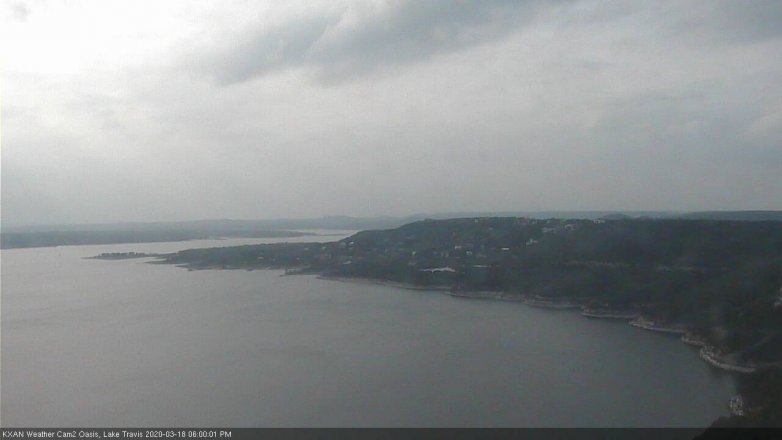Lake Travis webcam, March 18, 2020 6:00 PM CT