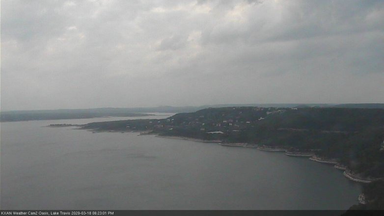 Lake Travis webcam, March 18, 2020 6:25 PM CT