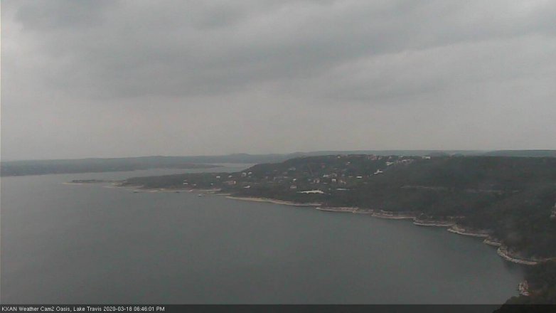 Lake Travis webcam, March 18, 2020 6:45 PM CT