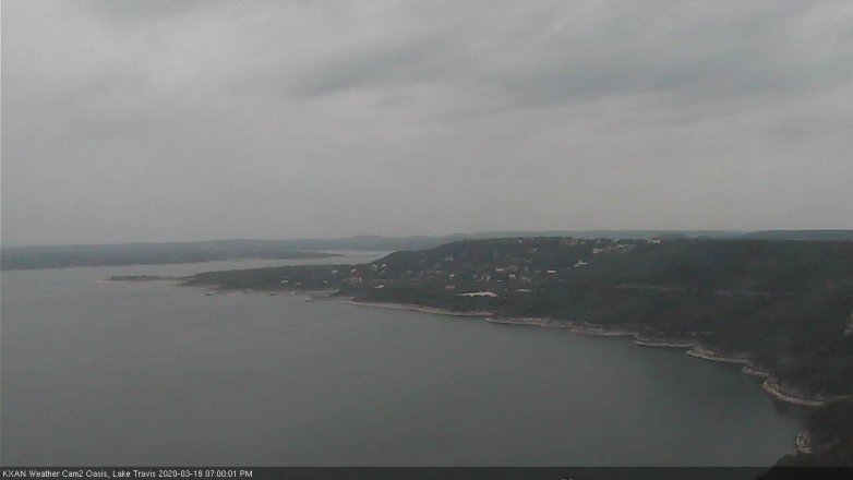 Lake Travis webcam, March 18, 2020 7:00 PM CT